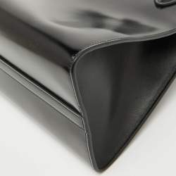 Pre Owned Prada Black Leather Small Monochrome Tote