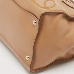 Pre Owned Prada Brown Leather City Sport Twin Tote