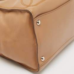 Pre Owned Prada Brown Leather City Sport Twin Tote