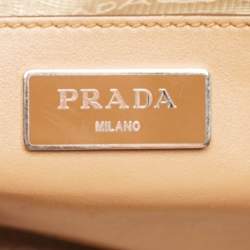Pre Owned Prada Brown Leather City Sport Twin Tote