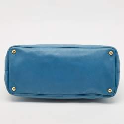 Prada Light Blue Saffiano Lux Leather Large Gardener's Tote