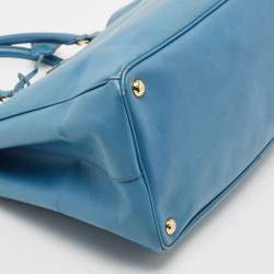Prada Light Blue Saffiano Lux Leather Large Gardener's Tote