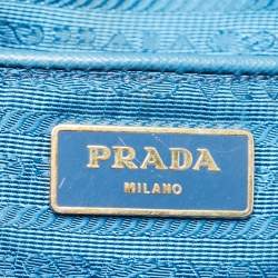 Prada Light Blue Saffiano Lux Leather Large Gardener's Tote