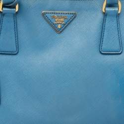 Prada Light Blue Saffiano Lux Leather Large Gardener's Tote