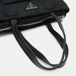 Prada Tessuto Black Nylon Bomber Tote Bag 