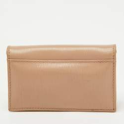 Prada Beige Leather Logo Card Case