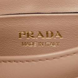 Prada Beige Leather Logo Card Case
