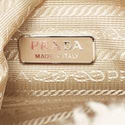 Prada White Wool Re-Edition 2000 Shoulder Bag