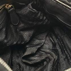 Prada Black Tessuto Nylon and Leather Satchel
