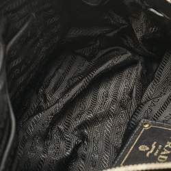 Prada Black Tessuto Nylon and Leather Satchel