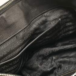 Prada Black Tessuto Nylon and Leather Satchel