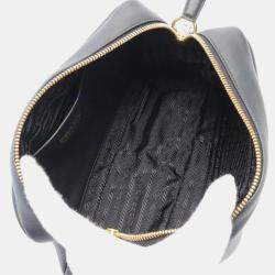 Prada Black Leather Soft Grain Camera Bag
