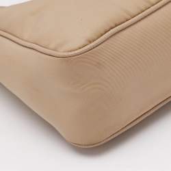 Prada Cream Nylon and Leather Re-Edition 2005 Bag
