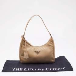Prada Cream Nylon and Leather Re-Edition 2005 Bag