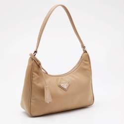 Prada Cream Nylon and Leather Re-Edition 2005 Bag