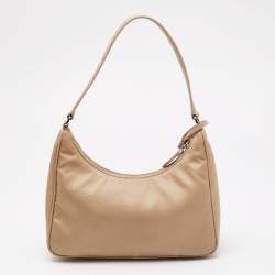 Prada Cream Nylon and Leather Re-Edition 2005 Bag