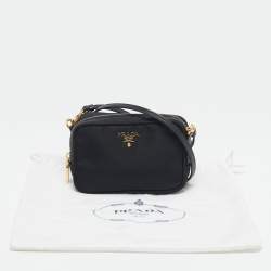 Pre Owned Prada Black Nylon and Saffiano Leather Crossbody Bag