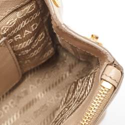 Prada Beige Saffiano Leather Micro Galleria Tote