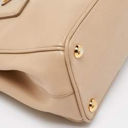 Prada Beige Saffiano Leather Micro Galleria Tote
