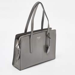 Prada Grey Smooth Leather Re-Edition 1995 Tote