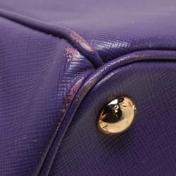 Prada Purple Saffiano Lux Leather Medium Double Zip Tote