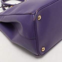 Prada Purple Saffiano Lux Leather Medium Double Zip Tote