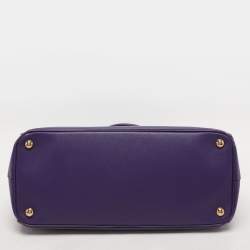 Prada Purple Saffiano Lux Leather Medium Double Zip Tote
