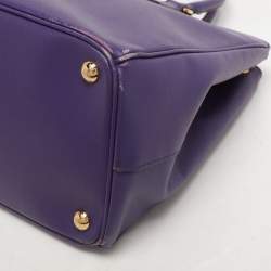 Prada Purple Saffiano Lux Leather Medium Double Zip Tote