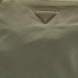 Pre Owned Prada Military Green Nylon Tote