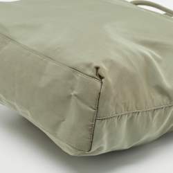 Pre Owned Prada Military Green Nylon Tote
