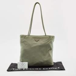 Pre Owned Prada Military Green Nylon Tote