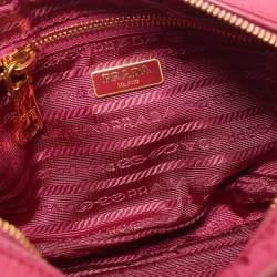 Pre Owned Prada Pink Nylon Front Pocket Crossbody Bag