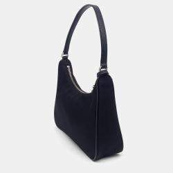 Pre Owned Prada Black Nylon Prada Black Fabric Re-Nylon Hobo Bag