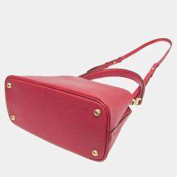 Prada Red Saffiano Leather Matinee Shoulder Bag