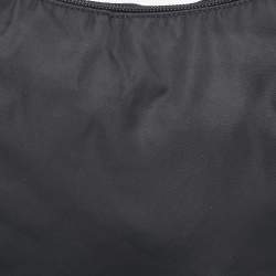 Prada Black Nylon Triangle Logo Metal Handle Hobo