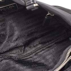Pre Owned Prada Black Nylon Tessuto Triangle Logo Tote