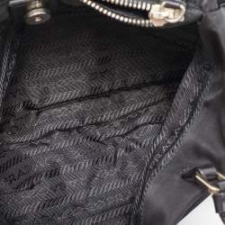 Pre Owned Prada Black Nylon Tessuto Triangle Logo Tote