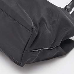 Pre Owned Prada Black Nylon Tessuto Triangle Logo Tote