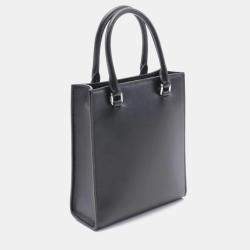 Prada Black Leather Tote Bag
