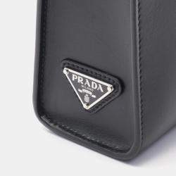 Prada Black Leather Tote Bag