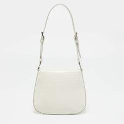 Prada Off White Lizard Mini Cleo Bag