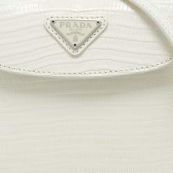 Prada Off White Lizard Mini Cleo Bag