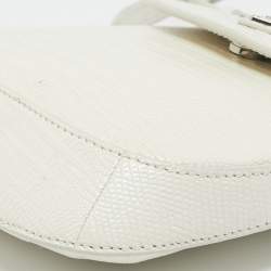 Prada Off White Lizard Mini Cleo Bag