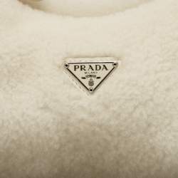 Prada White Shearling Fur Re-Edition 2000 Bag