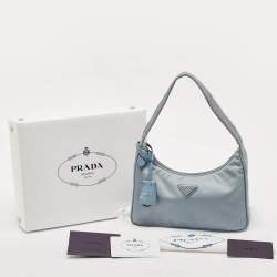 Prada Light Blue Nylon Mini Re-Edition 2000 Shoulder Bag