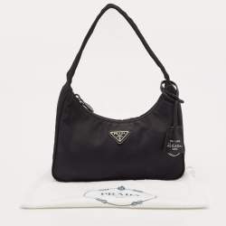 Pre Owned Prada Black Nylon Re-Edition 2000 Shoulder Bag