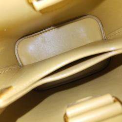 Prada Yellow Leather Saffiano Pannier Tote and Shoulder Bag