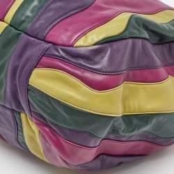 Prada Multicolor Leather Stripe Shopper Tote