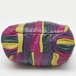 Prada Multicolor Leather Stripe Shopper Tote