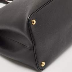 مملوكة مسبقًا Prada Black Saffiano Cuir Leather Medium Double Handle Tote